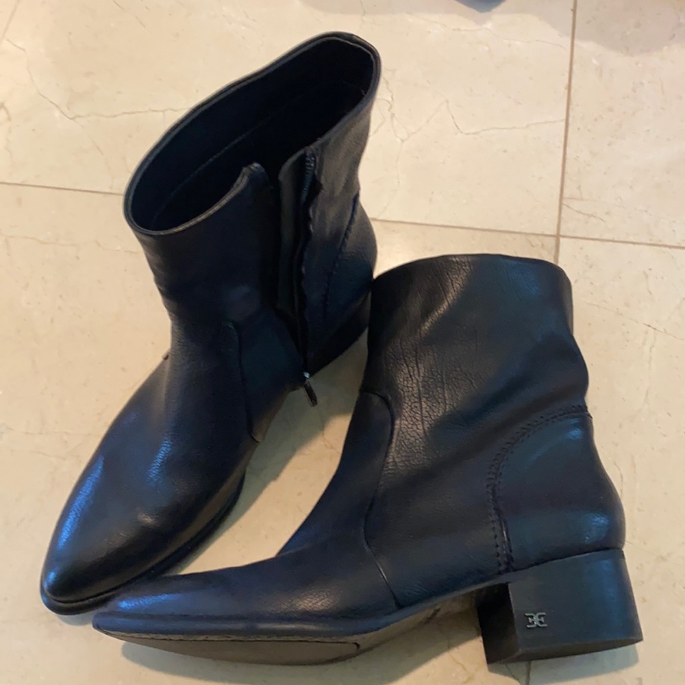 Sam Edelman 2021 Collection. Size 10 Black leather mid heel boots Worn once